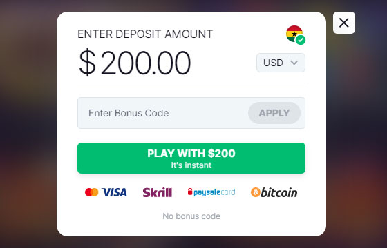 BitStarz Ghana Casino Deposit