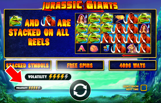 Jurassic Giants Slot Volatility